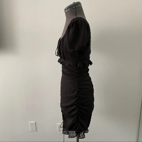 Black Polkadot Mini Dress - Picture 2 of 4